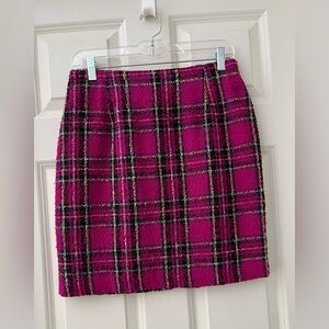 Women’s Vintage T.R.Bentley Magenta Pink plaid high waisted lined skirt size 10